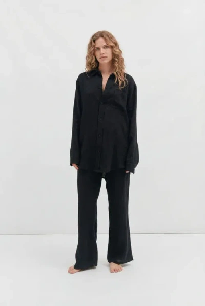 Desmond & Dempsey Lounge Pajama Trouser In Black