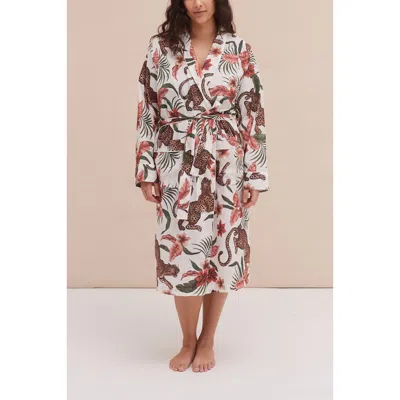 Desmond & Dempsey Quilted Robe In Multi