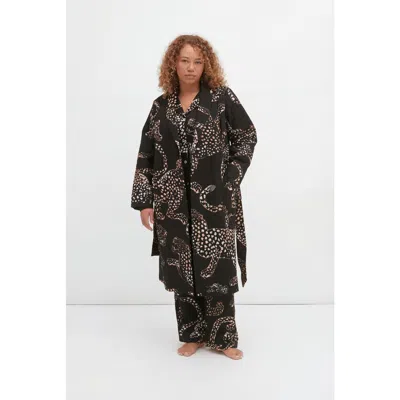 Desmond & Dempsey Quilted Robe In Black