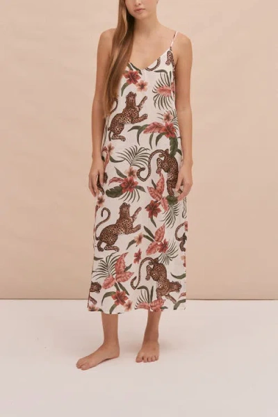 Desmond & Dempsey Slip Nightie In Brown