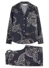 Desmond & Dempsey The Jag Printed Cotton Pyjama Set In Navy