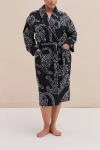 Desmond & Dempsey Belted Cotton-terry Jacquard Robe In Multi