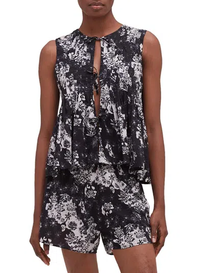 Desmond & Dempsey Women's Flowers Of Time Pleated Cami & Shorts Set In Multi