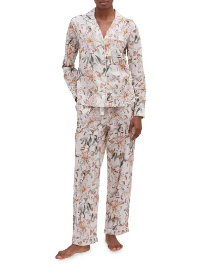 Desmond & Dempsey Women's Lilium Cream Cotton Pajamas In Pink