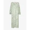 Desmond And Dempsey Womens  Dorothea Relaxed-fit Linen Kaftan In Sage