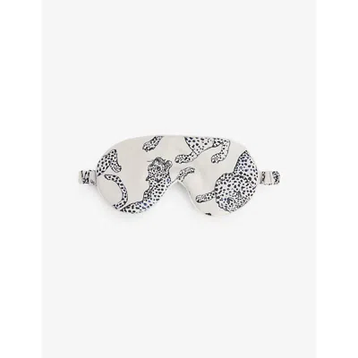 Desmond And Dempsey Womens Tiger-print Cotton Eye Mask Jag Cream In Jag Cream