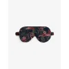 Desmond And Dempsey Womens Tiger-print Cotton Eye Mask Soleia Navy