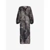 DESMOND AND DEMPSEY AND DEMPSEY WOMENS JAG 45GSM DOROTHEA RELAXED-FIT LINEN KAFTAN L/XL