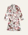 Desmond & Dempsey Soleia Print Quilted Robe In Soleia Cream