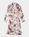 Desmond & Dempsey Soleia Print Quilted Robe In Soleia Cream