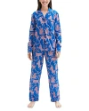 Desmond & Dempsey Women's Chango Print Pajama Set In Blue/pink