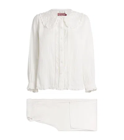 Desmond & Dempsey Cotton Pointelle Knit Pyjama Set