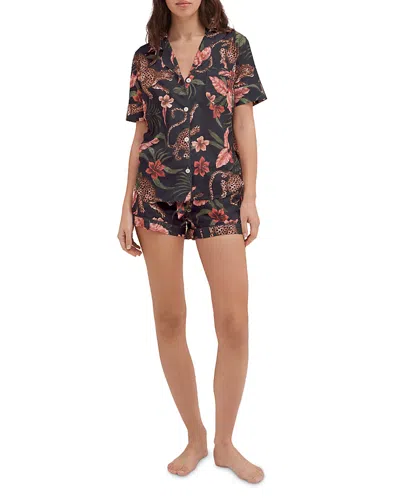Desmond & Dempsey Deia Short Pajama Set In Soleia Navy