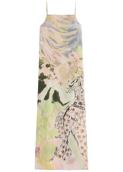 Desmond & Dempsey Dreamland Printed Cotton Nightdress In Multicoloured