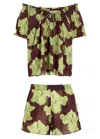 Desmond & Dempsey Floral-printed Cotton-voile Pyjama Set