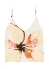 Desmond & Dempsey Hibiscus Printed Linen Camisole Top