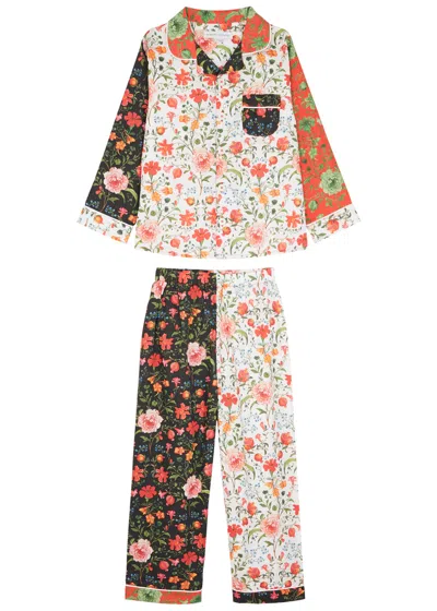 Desmond & Dempsey Women's 2-piece Colorblocked Floral Cotton Pajama Set In Multicoloured