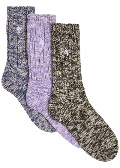 Desmond & Dempsey Logo Cotton-blend Socks In Multicoloured