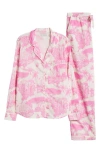 Desmond & Dempsey Long Pajama Set Pink In Loxodonta Pink