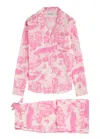 Desmond & Dempsey Long Pajama Set Pink In Pink