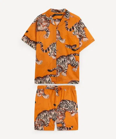Desmond & Dempsey Mens Rayas Print Cuban Pyjama Set