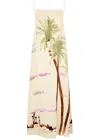 Desmond & Dempsey Linen Printed Nightie In Cream