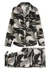 Desmond & Dempsey Pegasus Printed Cotton Pyjama Set In Black