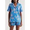 Desmond & Dempsey Woman Sleepwear Blue Size S Cotton In Chango Blue/pink