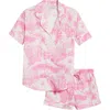 Desmond & Dempsey Print Cotton Short Pajamas In Pink