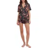 Desmond & Dempsey Print Cotton Short Pajamas In Soleia Navy