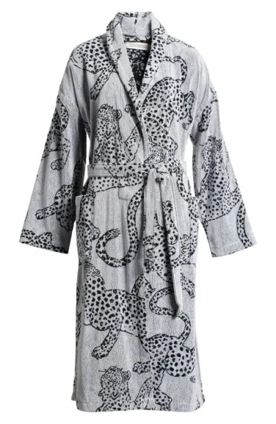 Desmond & Dempsey Printed Towel Robe In Cream