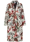 Desmond & Dempsey Soleia Printed Quilted Cotton Robe In Cream