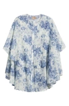 DESMOND & DEMPSEY FLOATAWAY FLORAL OVERSIZE COTTON NIGHTGOWN