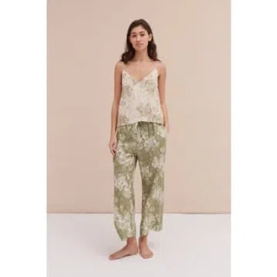 Desmond & Dempsey Flowers Of Time Cami Trouser Set In Green