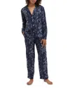 Desmond & Dempsey Floral-print Organic Cotton Pajama Set In Dorthea Navy