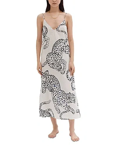 Desmond & Dempsey Jag Print Nightgown In Cream