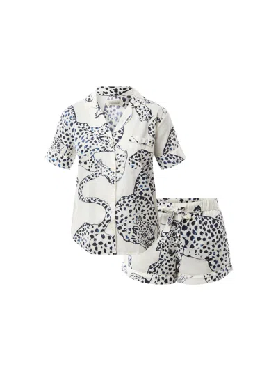 Desmond & Dempsey Jag Short Sleeve Set In Cream