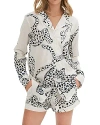 Desmond & Dempsey Leopard Print Classic Short Pajama Set In Cream