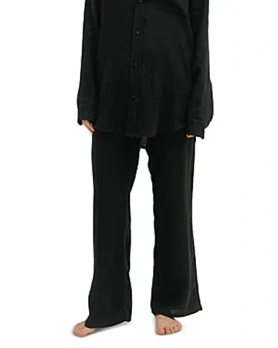 Desmond & Dempsey Linen Lounge Pants In Black