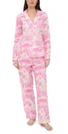 Desmond & Dempsey Long Pajama Set Pink In Pink