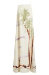 DESMOND & DEMPSEY DESMOND & DEMPSEY PRINT SQUARE NECK LINEN NIGHTGOWN