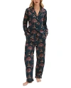Desmond & Dempsey Women's Ravenala Palm Long 2-piece Pajama Set In Navy