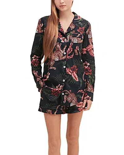 DESMOND & DEMPSEY SOLEIA PRINT LONG SLEEVE PAJAMA SET