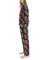 Desmond & Dempsey Women's Tiger Long 2-piece Pajama Set In Navy/pink