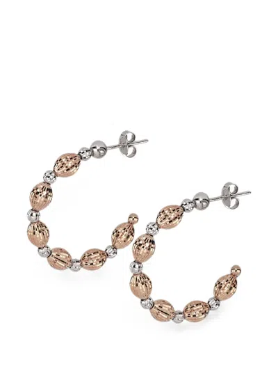 Desmos Crystal Bloom Hoop Earrings In Pink