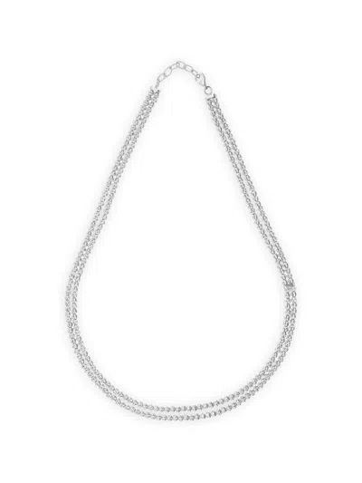 Desmos Crystal Double-row Necklace In Silber