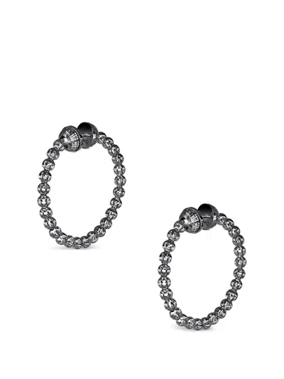Desmos Crystal 珠饰圈形耳环 In Silver