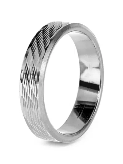 Desmos Mb 02 波浪雕刻指环戒指 In Silver