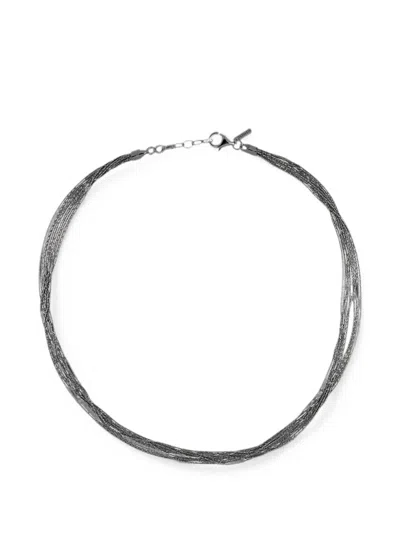 Desmos Spark Multi-strand Braided Necklace In Gray