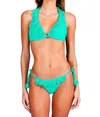 Despi Lace Ruffle Bikini In Malachite